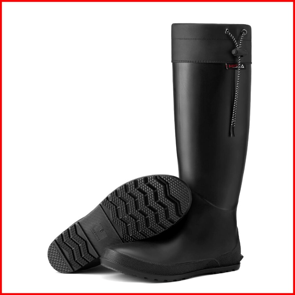 Women's Waterproof Knee High Rain Boots, Lightweight Packable Outdoor Footwear